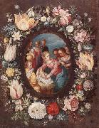 unknow artist The nativity encircled by a garland of flowers china oil painting artist